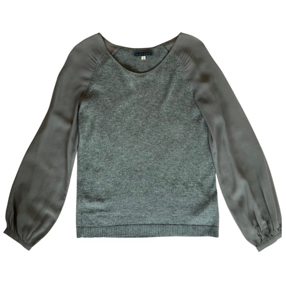 Velvet Grey Cashmere And Silk Sleeve Blouse - Picture 5 of 8